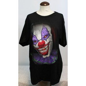 Way To Celebrate Halloween Creepy Scary Clown Smiling Graphic T-Shirt sz 42/44 L